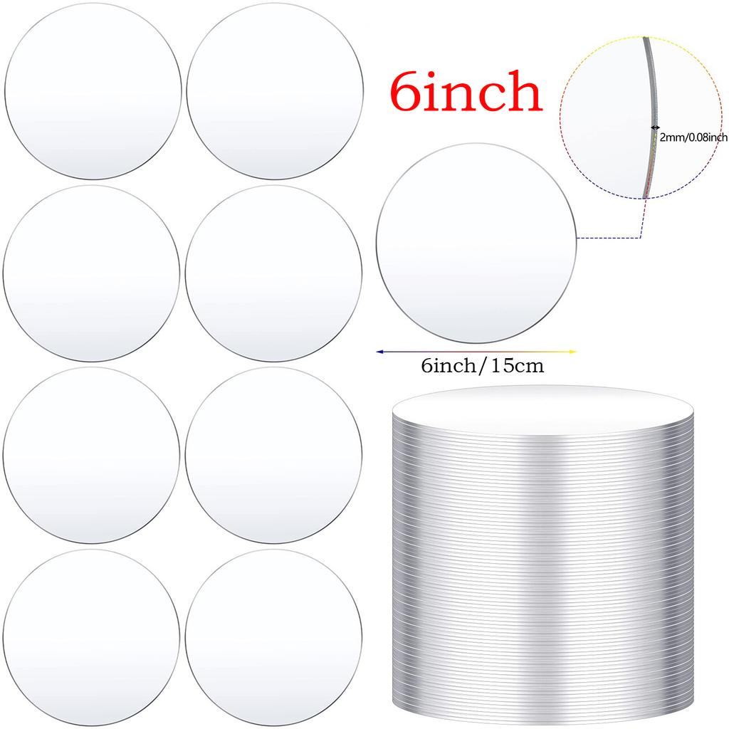 1/2mm Clear Circle Acrylic Sheet Plexiglass Disc Round Sign for Milestone Marker,Name Card,Cricut,Engraving,Painting,DIY Project