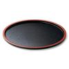 DX Round Tray Lacquered Lacquerware Made In Japan J-kitchens 7-inch (Tray) Black/Red Non-Slip Finish, 21cm, (ABS Resin),