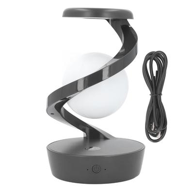 3D Yüzen Küre Işık Kablosuz Şarj Levitasyonlu Spiral LED Masa Lambası Yatak Odası için Gece Lambası