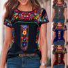 Sommer O Hals Kurzarm 3D bedrucktes T-Shirt Damen