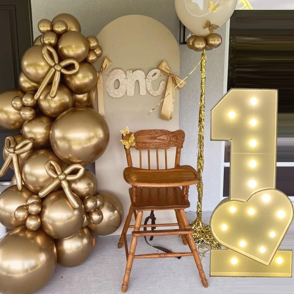 1Pc 73cm Lighting Love Number ONE KT Board Party Decor for Anniversary Birthday Home Party Decorating Tool Kids Gift