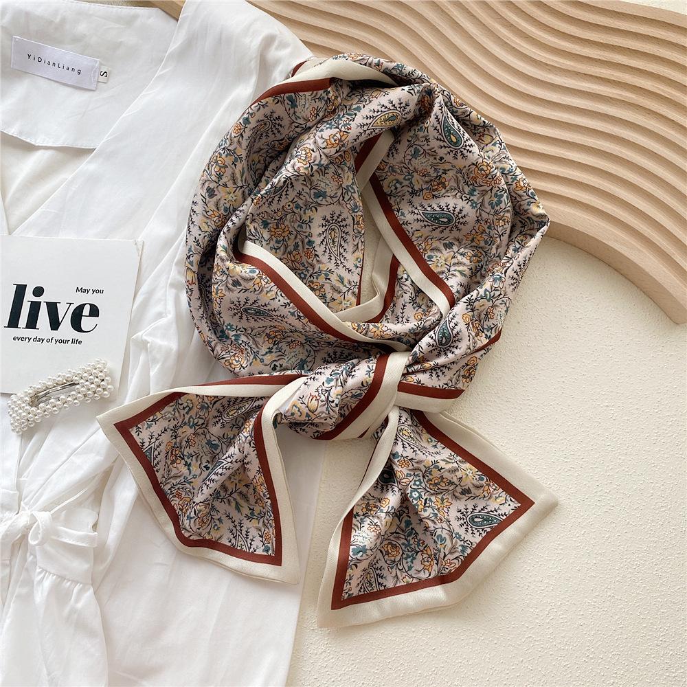 Silk Scarf for Women - Elegant Spring & Autumn Design, Lightweight & Fashionable