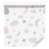 Stars, Clouds and Moons Scandinavian Style Wallpaper 50x1000