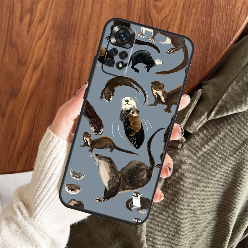 Sea Otter Pattern Case For Xiaomi Redmi Note 14 Pro 13 12 11 10 15 Pro Plus Redmi 15 C 13 10C 12C 14C 13C Cover