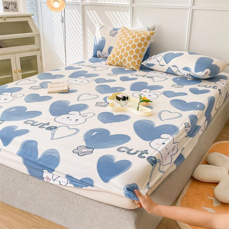 Printed Fitted Sheet Sets Lençol Single/Full/Queen/King Size Bed Sheets with Pillowcase for Home Elastic Band Mattress Cover