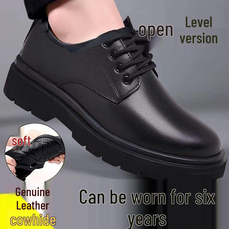 

Мужские зимние кожаные ботинки: Мягкая подошва, Нескользящая, Британский стиль, Высококлассный, Деловой и Свадебный, Повседневный 43