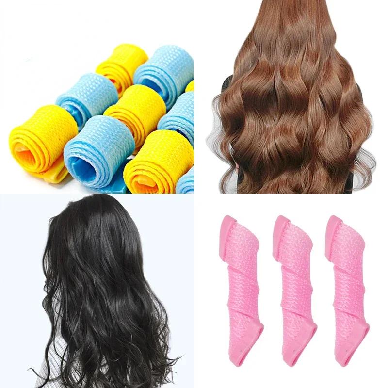 12/18PCS Hair Curler Hair Rollers Heatless Curler Curling Tongs Headband Curls Sleeping Soft Waves Formers No Heat Curls Modeler