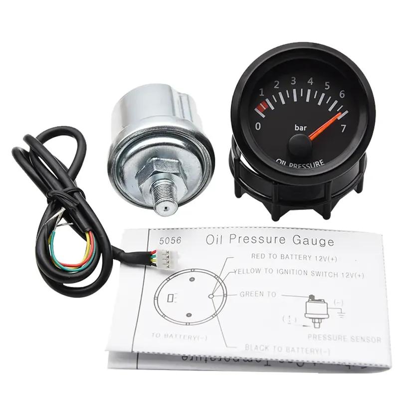12V 52mm Car Gauge Water Temp Oil Temp Voltmeter Oil Press BAR/PSI Vacuum Boost Gauge Air Fuel Ratio EGT Gauge With Sensor