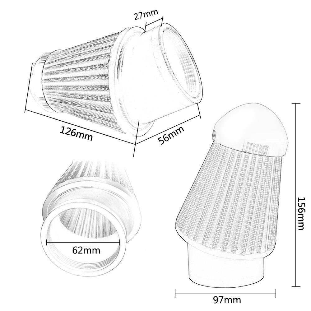 62mm Motorcycle Mushroom Head Air Filter for Cross-Border Hot-Selling Auto Part Modification