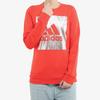 Adidas Logo Print Plain Crewneck Sweatshirt Women Tops Orange BS3241