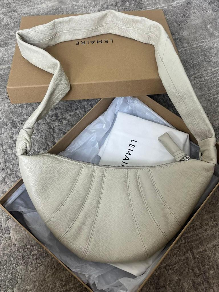 Retro Cowhide Croissant Baguette Handbag - Genuine Leather One-Shoulder Women's Bag