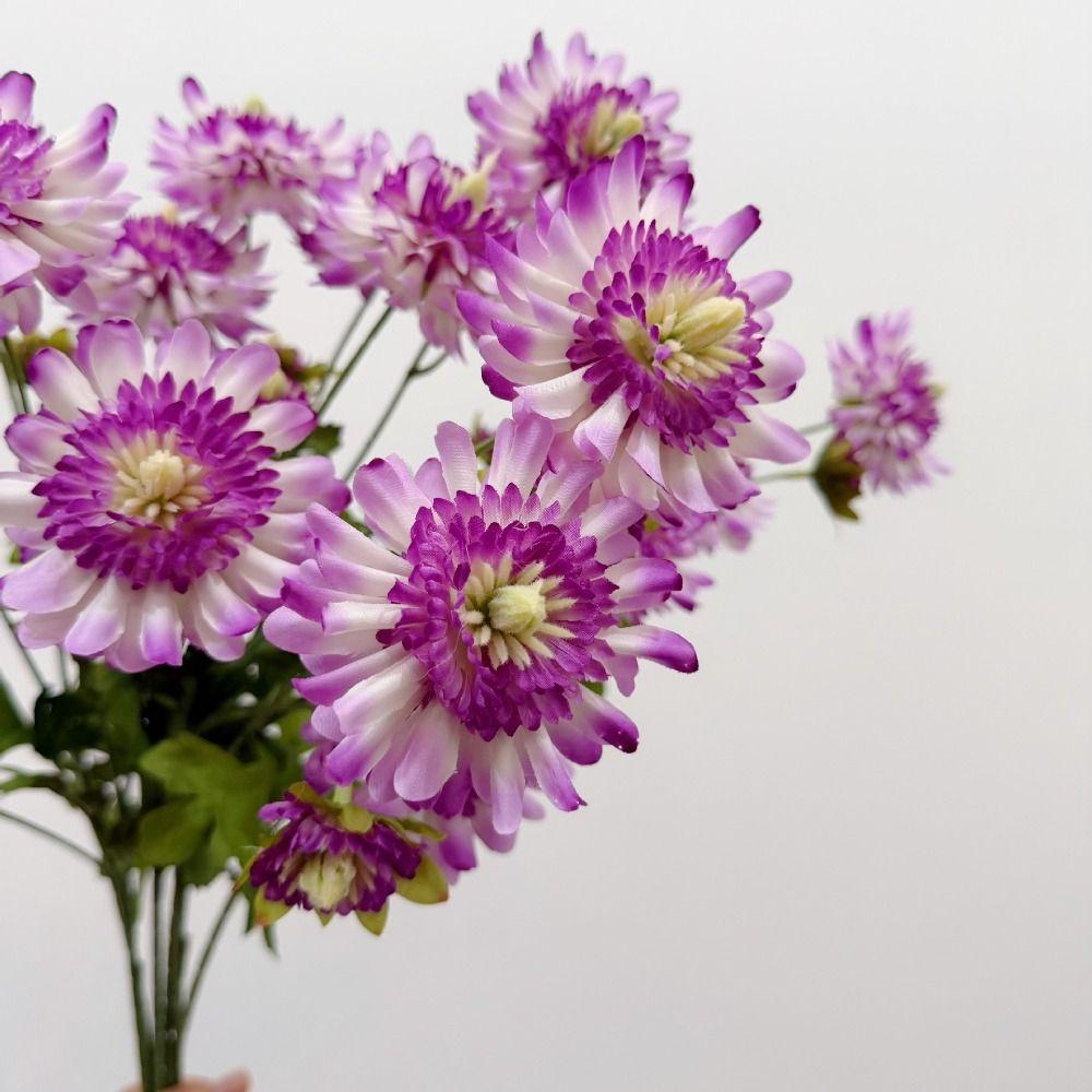 Stem Form Artificial Chrysanthemum With Buds Floral Decor Artificial DIY Gift  Indoor Room