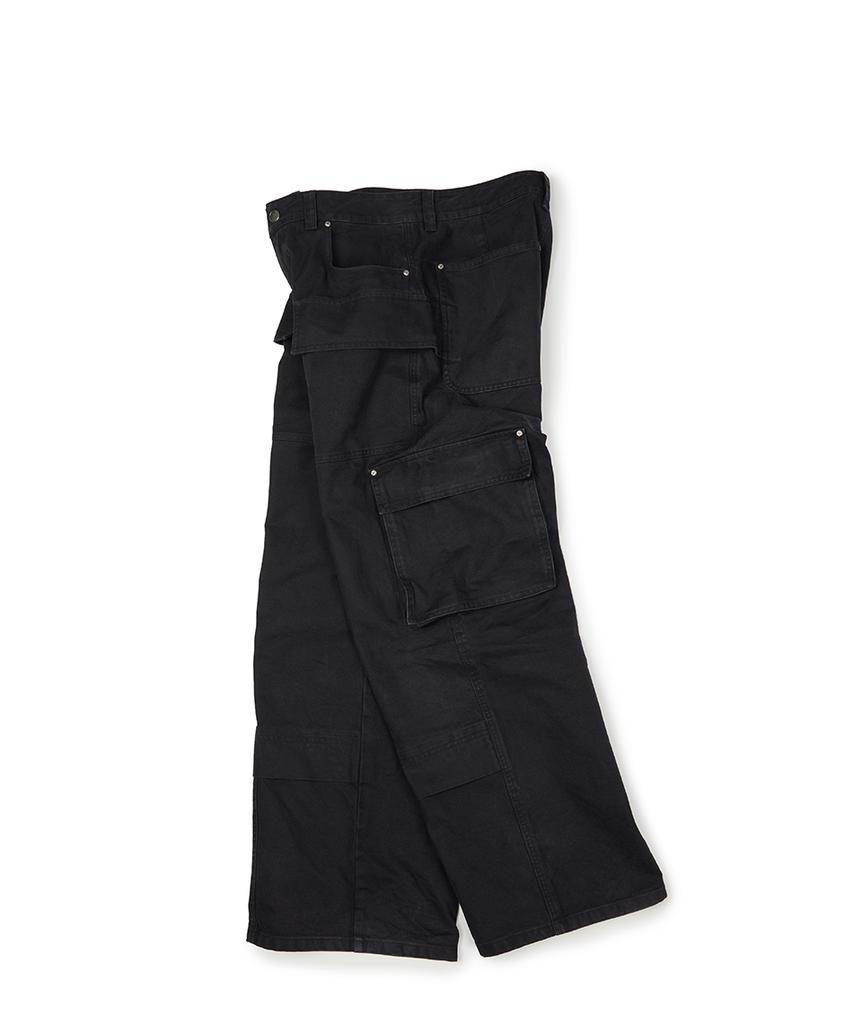 ETCE Heavy Cotton Washed Cargo Pants (Black)