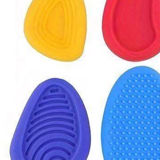 6Pcs/Set Kids Silicone Sensory Stone Toy Textured Worry Stone Concentration Aid Anxiety Stress Relieving