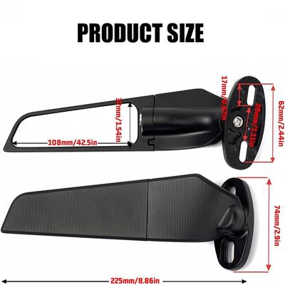 For Suzuki Gsxr 600 750 1000 Gsx1300R Gsx650F Gsx-R Motorcycle Mirror Modified Wind Wing Adjustable Rotating Rearview Mirror