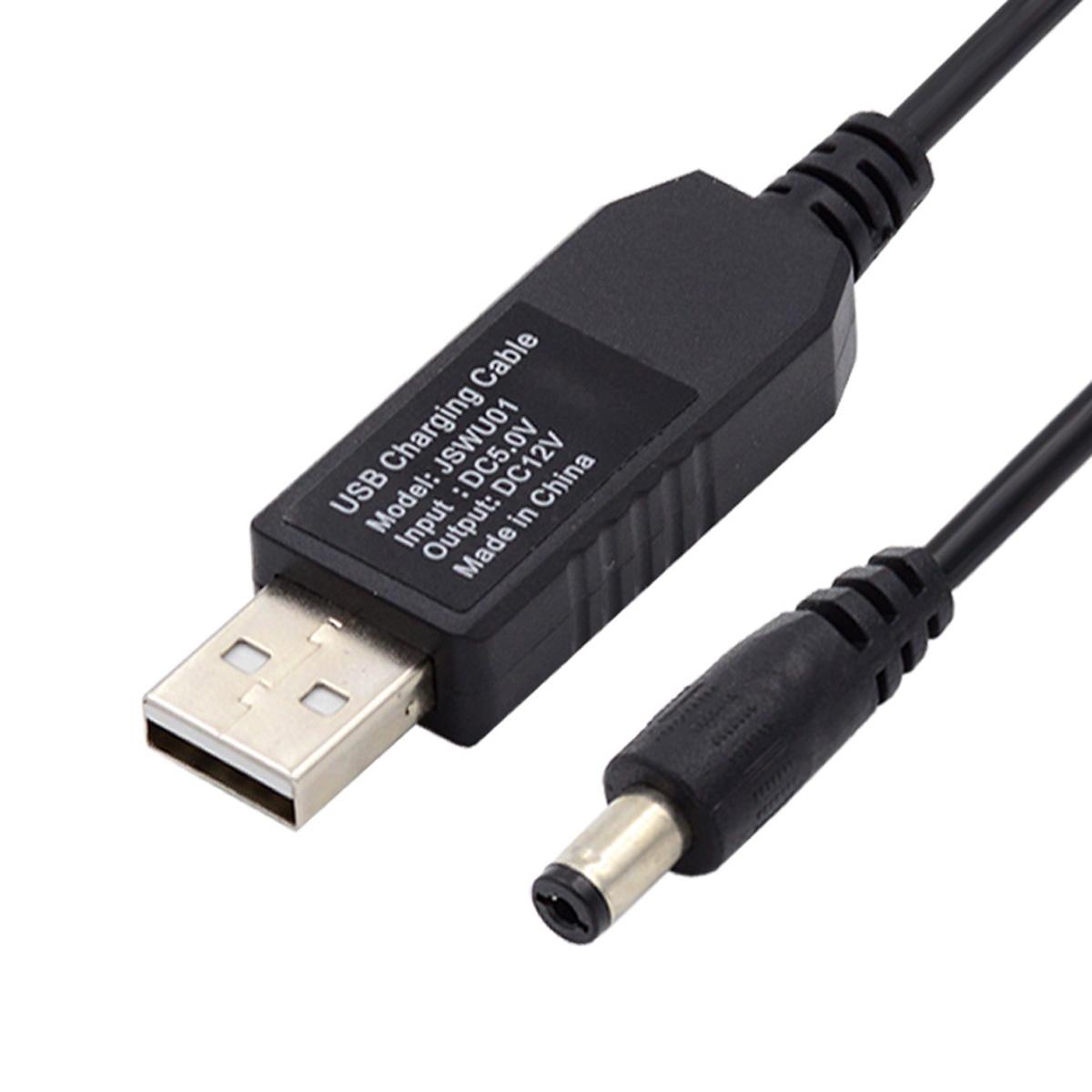 

U2-051-5521MM 1m USB 2.0 Type-A DC5V to DC12V 5.5x2.1mm 5.5x2.5mm Voltage Riser Boost Converter Cable As Shown A