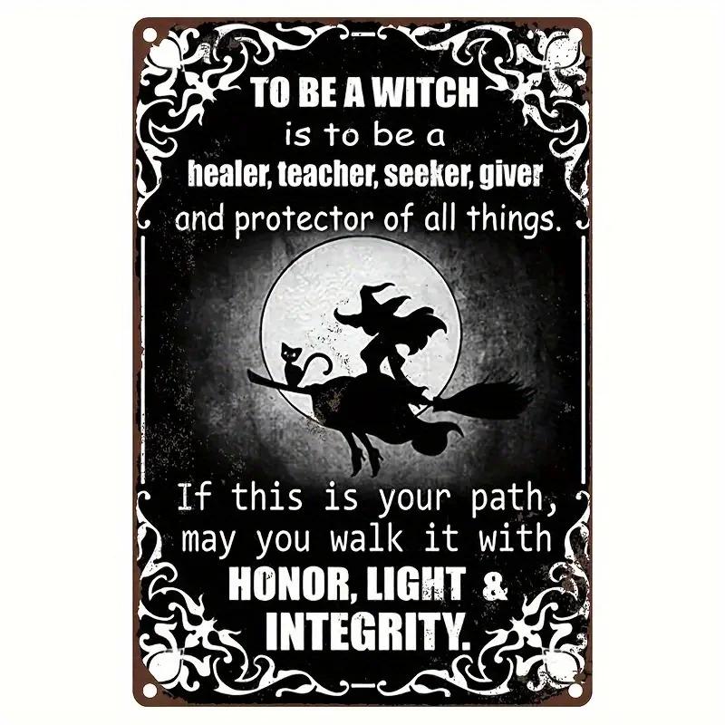 The House Witch Rules Halloween Halloween Decoration Metal Tin Sign Vintage Plaque Decor Wall Art Wall Room Home Restaurant