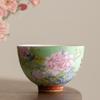6pcs/set Flower Ceramic Cup Chinese Style Enamel Cup Kung Fu Tea Set Tea Cup  Personal Use