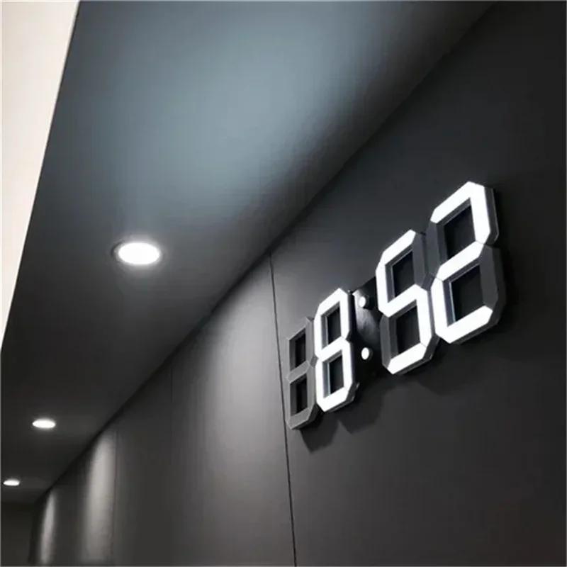 3D LED Clocks Digital Wall Clock Living Room Home Decoration Bedroom Mode Light Decor Large Digital Watches Hanging Garden