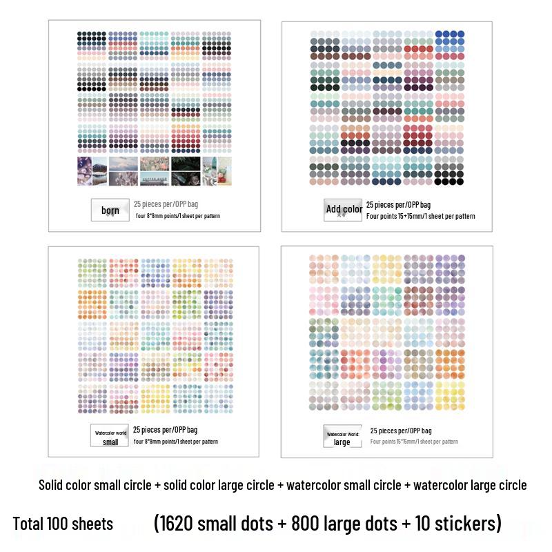 Colorful Polka Dot Hand Account Stickers - Small Round Labels for Sealing and Decoration