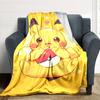1pc Pikachu Heart blanket Lightweight Flannel Throw for Sofa Bed Travel Camping Livingroom Office Couch Chair
