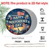 2D Flat, 1pc Round Aluminum "Happy Independence Day" Sign, Patriotic USA Flag & Statue of Liberty Metal Plaque, Vintage Distressed Style, Perfect for