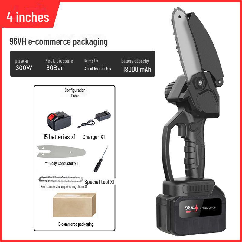 High-Power Rechargeable Handheld Electric Chainsaw for Tree Pruning and Logging