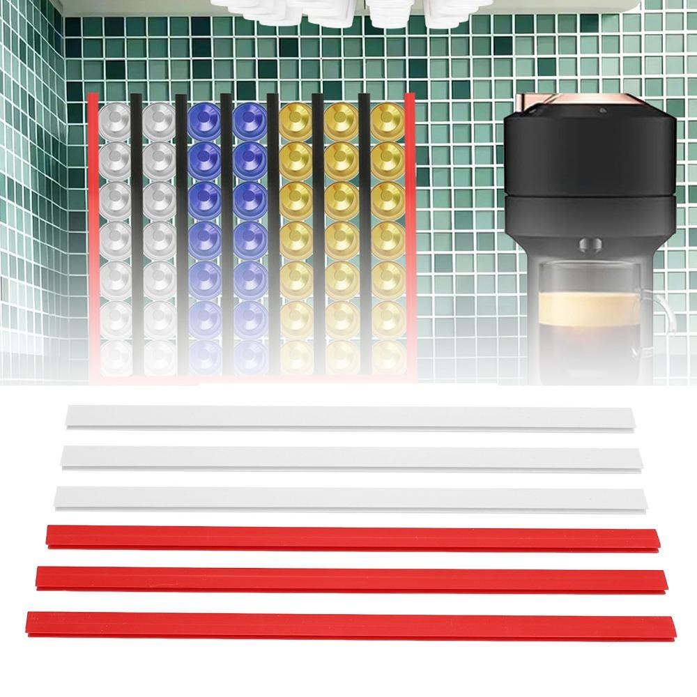 PVC Material Coffee Pod Holder Pod Storage Holder Compatible with Keurig Nespresso 3 White + 3 Red