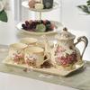 Luxury Porcelain Square Tray Floral Ceramic Plate for Cake, Fruit Tea Party