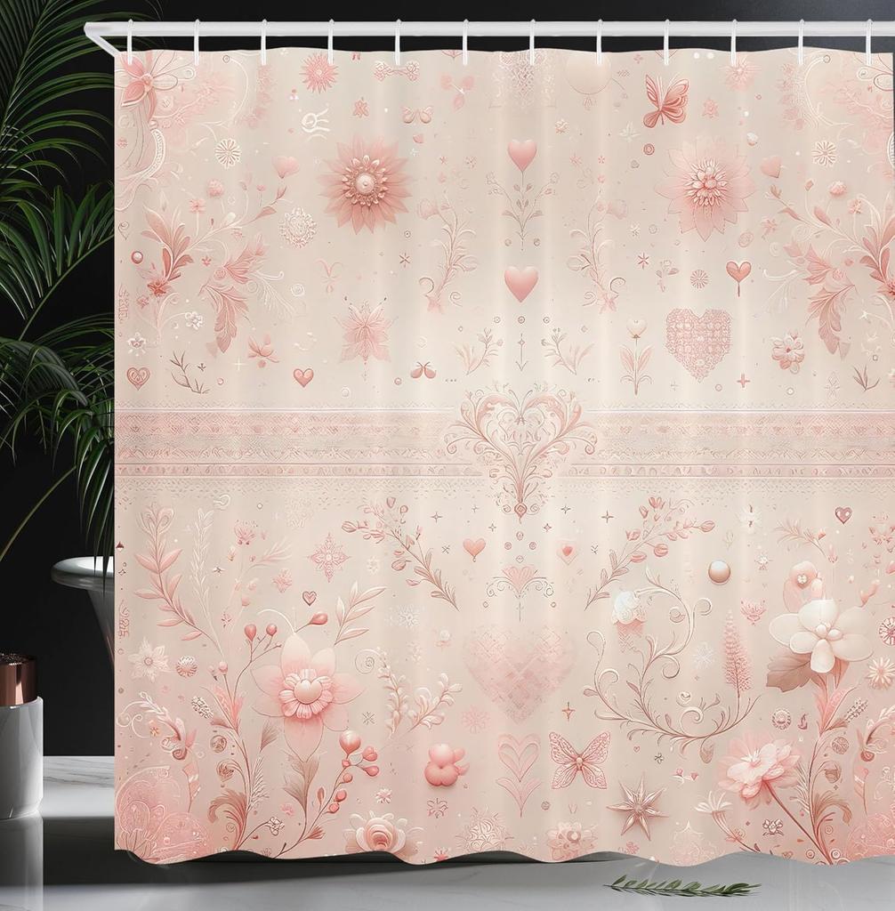 Watercolor Style Shower Curtain Green Leaf Appearance Abstract Branch Fabric Bathroom Decorative Shower Curtain With Hook,
