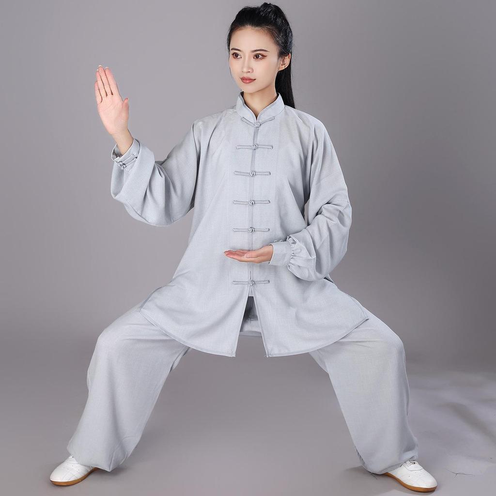 Tai Chi Anzug für Damen: Bestickte Frühjahrs-Herbst Performance & Trainingskleidung, Neuer Chinesischer Langer Mittellanger Stil