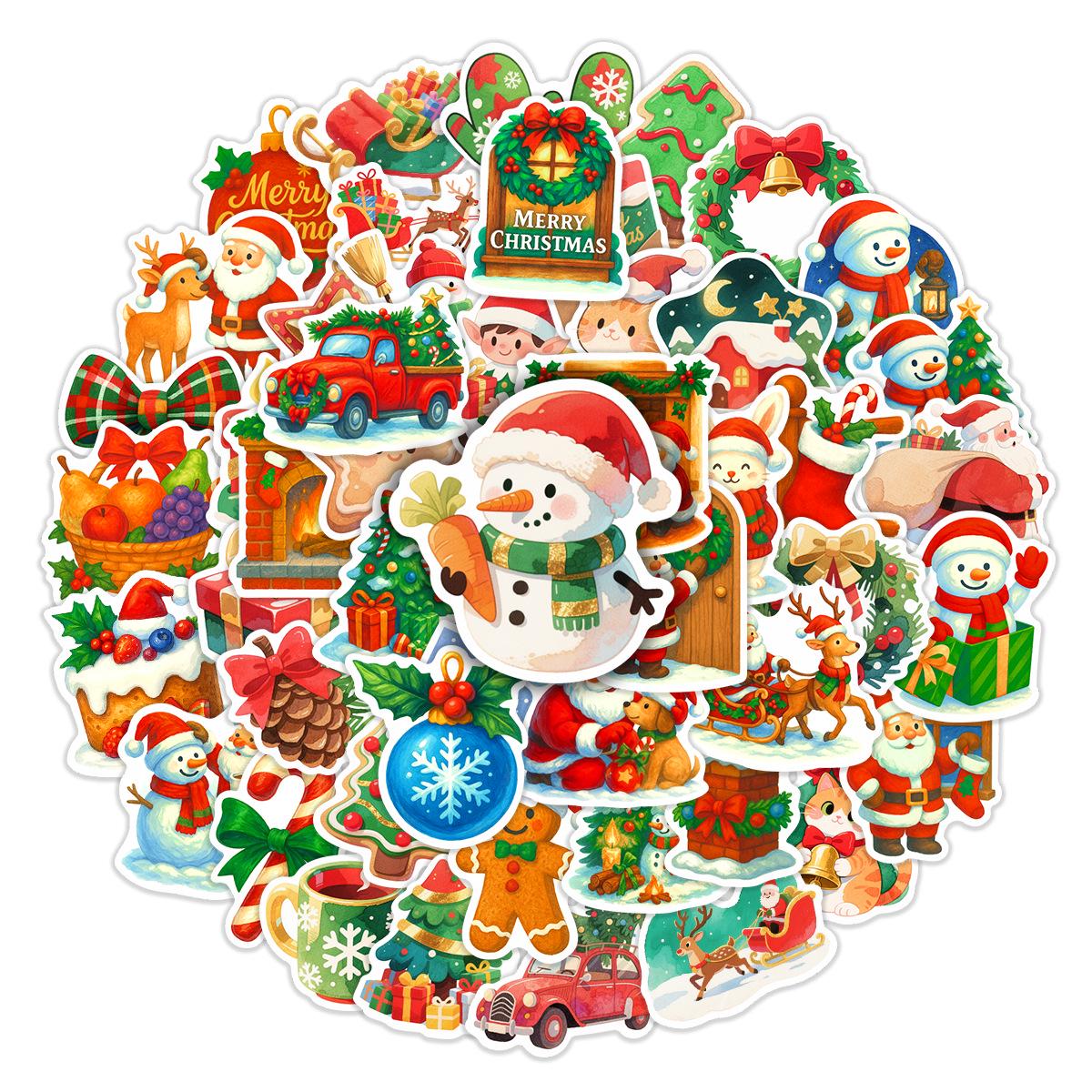 50 Sheets Christmas Fantasy Cartoon Graffiti Kids Stickers for Journal & Scene Decoration