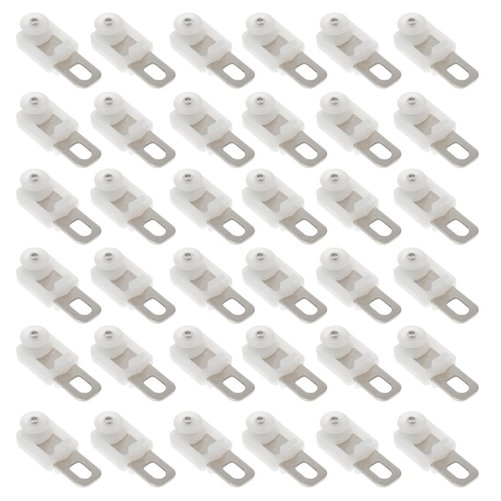 50 Pcs Stainless Steel Heavy Duty Silent Curtain Track Roller With Hooks Strong Wheel Carrier For Decorative Accessories