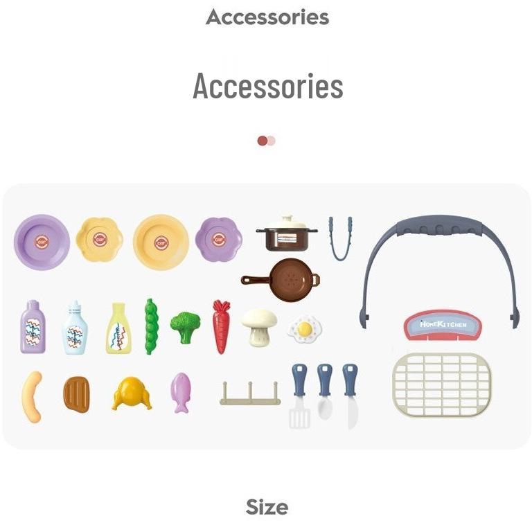 Multifunctional Picnic Kitchen Pretend Play Set with Storage Box - Fun Simulation Toy