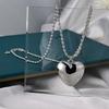 Yiwu Source Liebe Halskette Mode Vielseitig Schlüsselbein Kette Anhänger Herzförmig Weiblich Xiaohongshu Douyin Schlüsselbein Kette