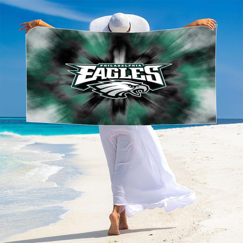 Asciugamano da Spiaggia Stampa Philadelphia Eagles, Asciugamano Grande Morbido Asciugatura Rapida per Spiaggia Campeggio Nuoto