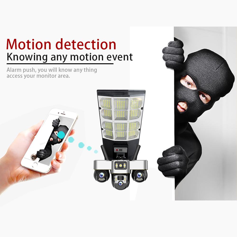 Streetlight & Surveillance Combined, Solar Charging, Multi-functional All-in-one Machine, Smart Lighting, High-definition Triple-lens Network Camera