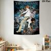 Name Custom Death Note Anime Wall Tapestry Aesthetic Wall Hanging Printed Fabric Blanket Decorative Tapestries for Bedroom Living Room Home Decor