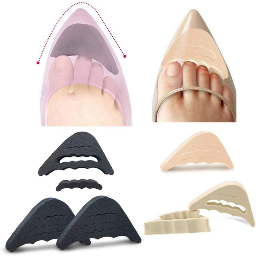 1/2Pair Toe Plug Soft Sponge Half Insoles Reusable Toe Filler Inserts Shoes Adjustable Big Foot Brace Pad Unisex Shoe Inserts