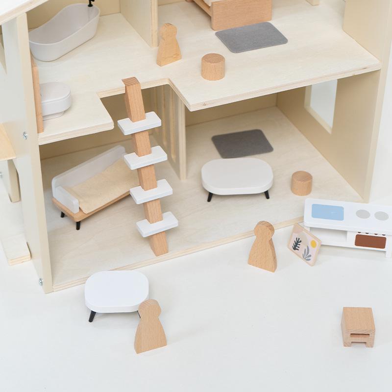 Kids' Wooden Dollhouse Castle Villa Playset - Perfect Birthday Gift