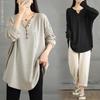Long Sleeve Cut and Sewn Loose Oversized Perfect for Winter [POGCZMKK] Women's T-Shirt, V-Neck, Fit, Silhouette, Soft, Versatile, Stretchy, Cute,