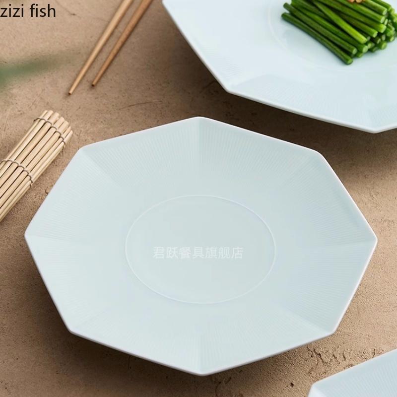 High Footed Ceramic Dining Plate Fruit Plates Sushi Plate Western Style Steak Plates Display Tray Dessert Bowl Dim Sum Dish Tray