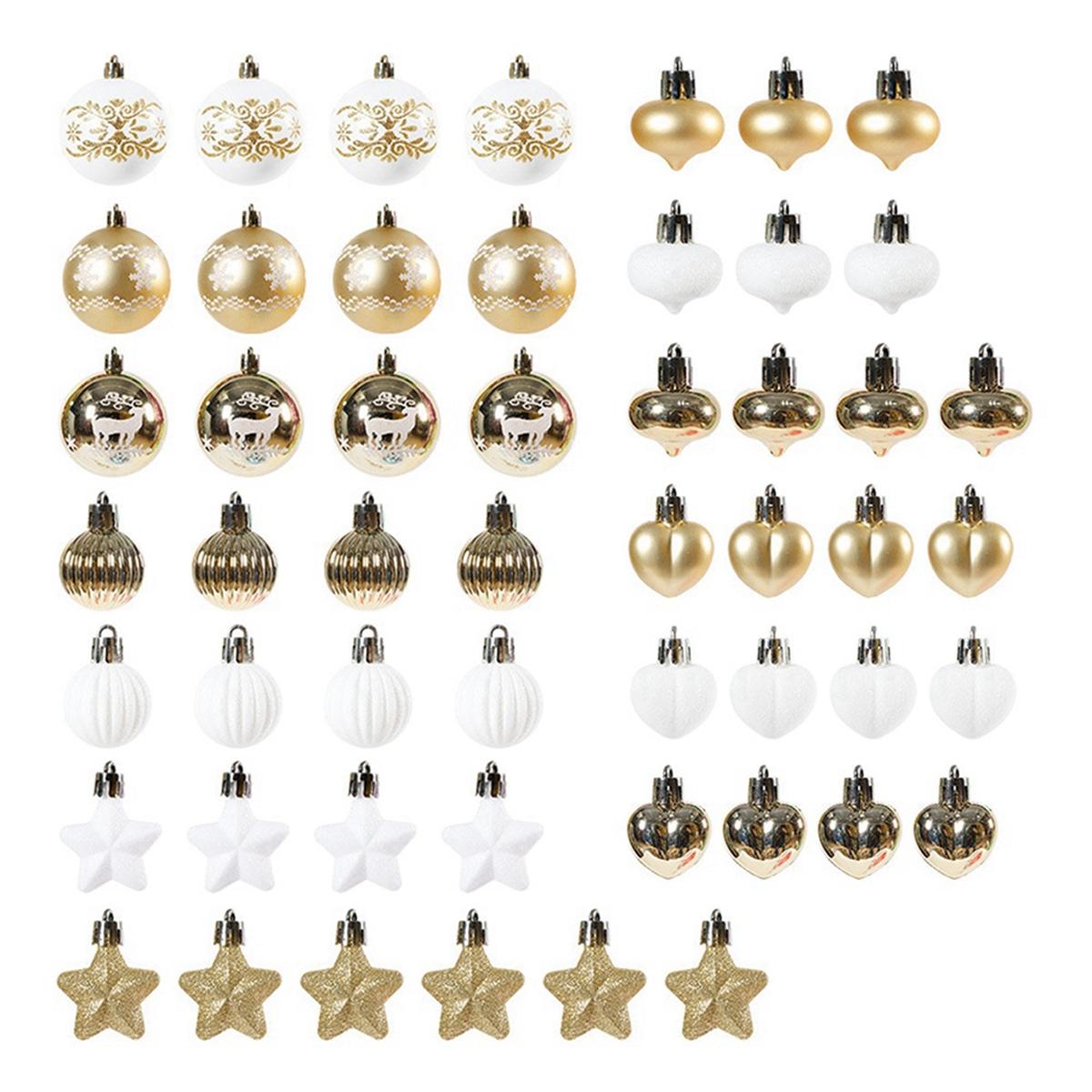 

2025+ For Family Christmas Decor Set:52 Hanging Ornaments, Plastic Balls, Five-Pointed Stars, Painted Christmas Tree Pendants China Mainland