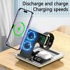 5 In 1 Wireless Charger Stand Alarm Clock LED Light Fast Wireless Charging Station Dock for iPhone 15 14 IWatch Airpods Pro