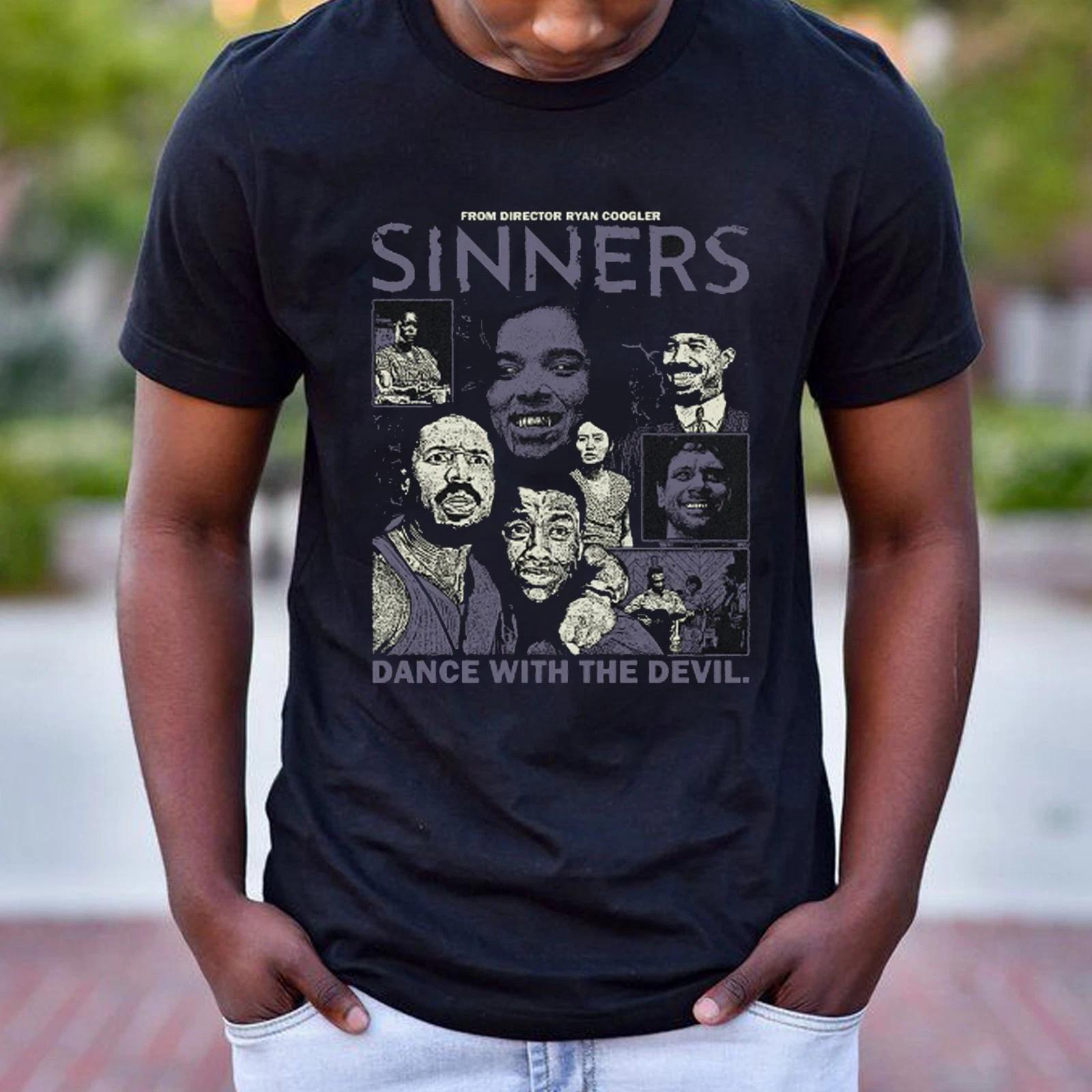 

Vintage Sinners Dance With The Devil Tee, Retro Sinners Black Horror Movie Tee XL