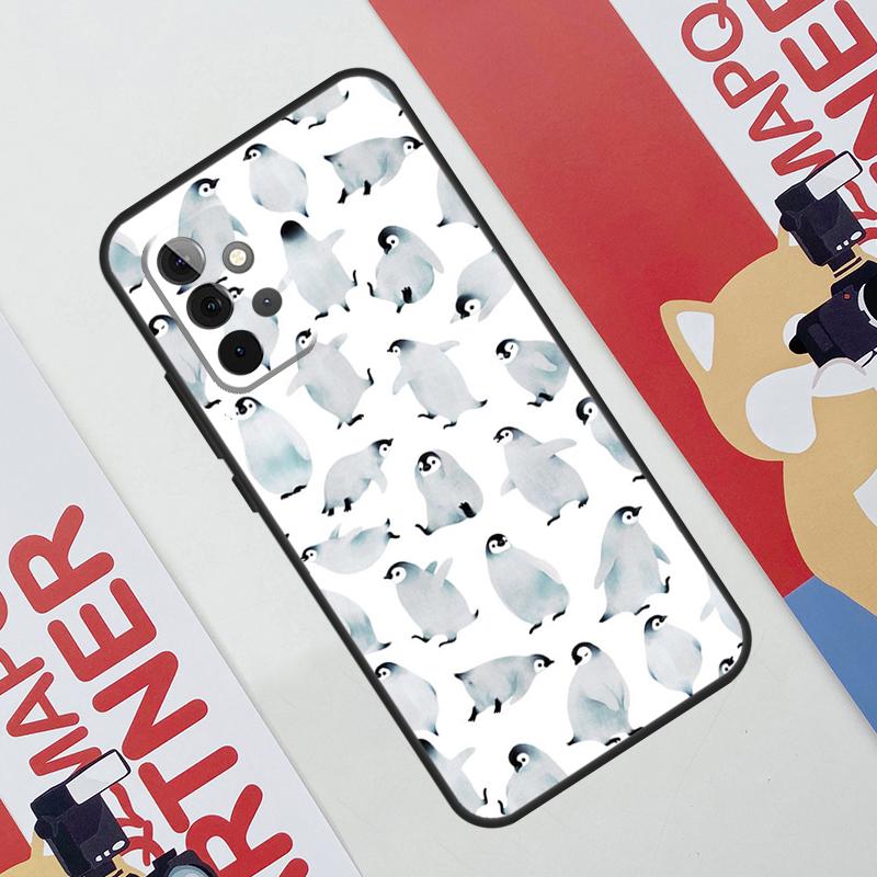 Cute Kawaii Penguin Case For Samsung Galaxy A53 A16 A26 A36 A56 A55 A35 A15 A52 A32 A12 A33 A13 A14 A34 A54 A17