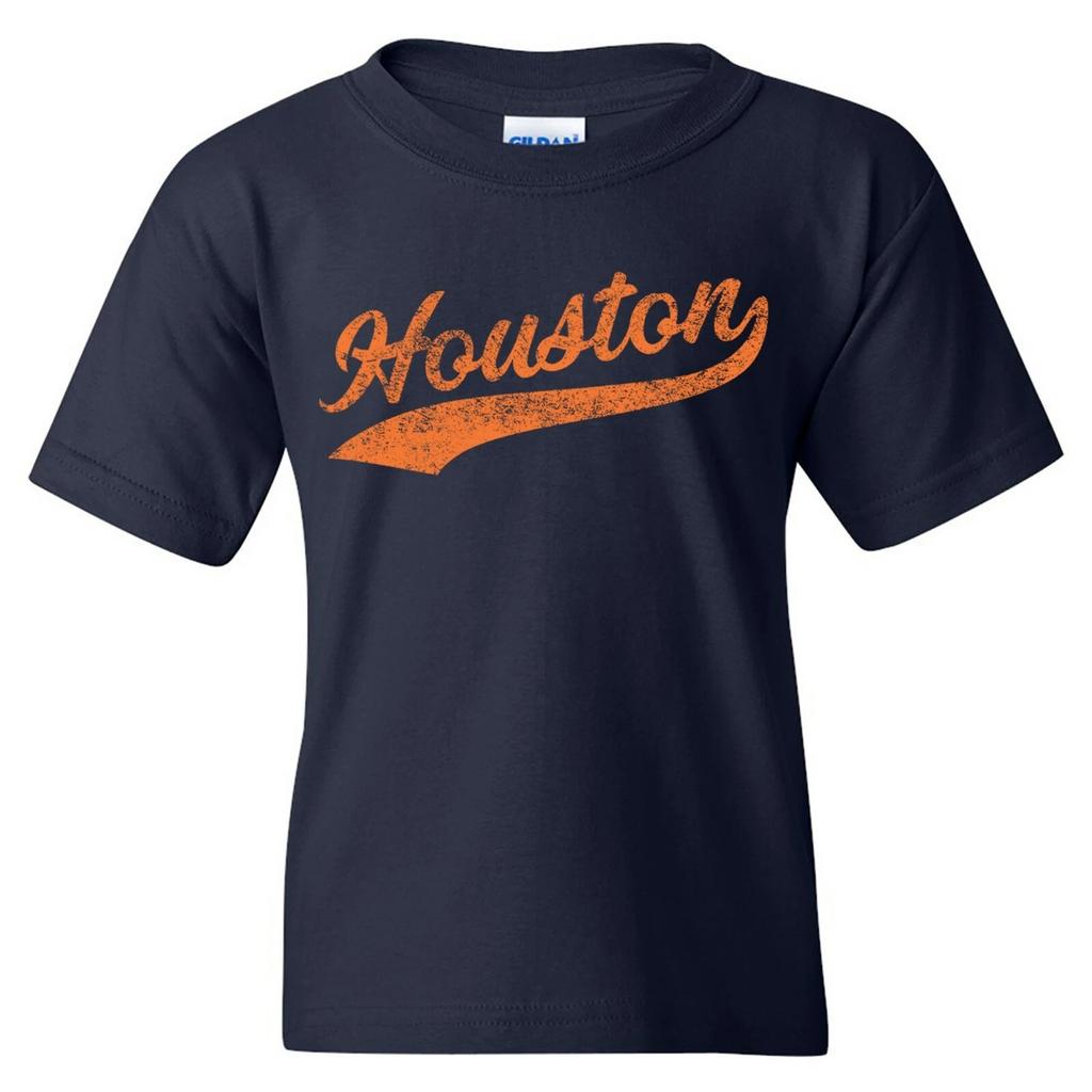Houston City Baseball Script Youth T-Shirt