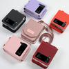 Crossbody Lanyard Leather Wallet Case for Samsung Galaxy Z Flip 4 Flip3 5G Funda Luxury Folio Purse Bag Card Holder Phone Cover