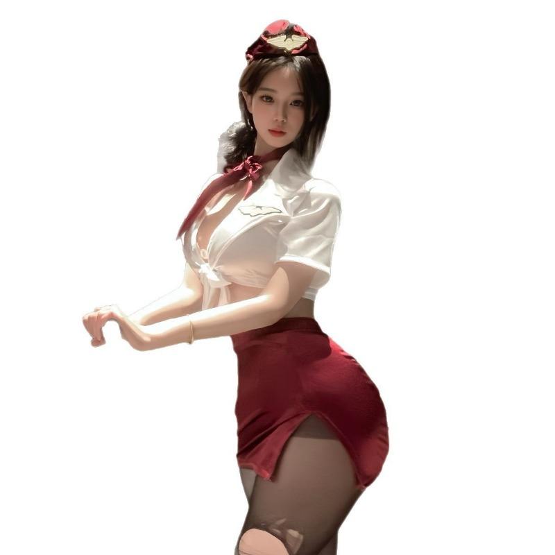 Sex underwear pure desire stewardess uniform seduction sexy deep passion free secretary nightclub hip skirt woman