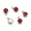 Stainless Steel Birthstone Lucky Stone Birthstone Pendant Diamond Flat Mouth Welding Ring DIY Necklace Bracelet Accessories